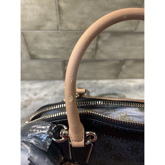 Guess Women's Cheatin' Heart Dome Satchel Black Leopard SL481207 Logo Charm READ - Picture 5 of 16